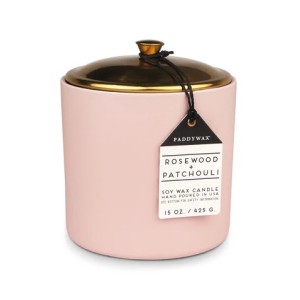 Керамична соева свещ Падивакс, Hygge - розова - Розово дърво и пачули 425 гр